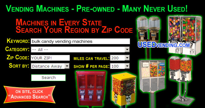 click here for refurbished bulk candy vending machines and bulk gumball vending machines for sale!