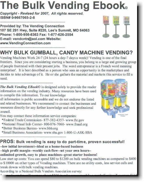 the bulk vending ebook - start your own vending business!