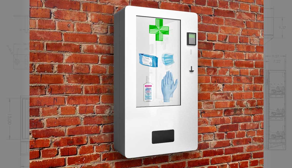 Touch screen sanitation vending dispenser