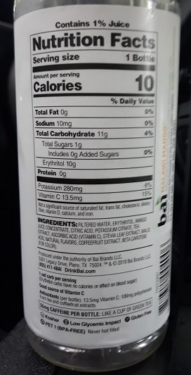 Bai Drinks Nutrition Facts