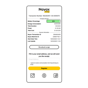 Nayax QR Code for EV Charging