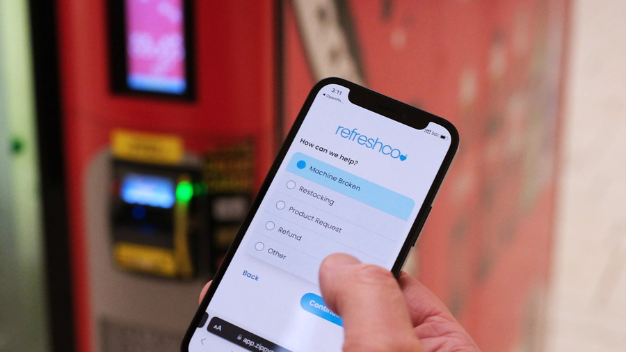 ZippyAssist and Gimme Vending RefreshCo Menu