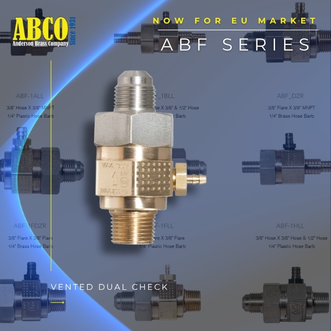 Anderson Brass achieves prestigious NSF HCV-EU program approval on ABF Series Backflow Preventers for beverage dispensing equipment.