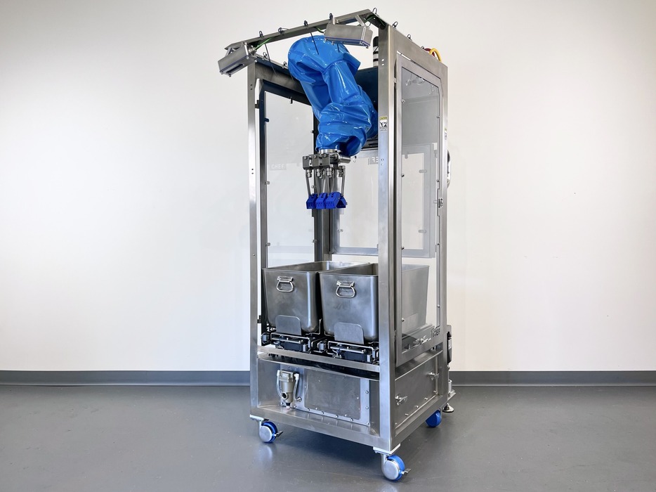 Chef+ is Chef Robotics' most advanced AI-enabled flexible meal assembly robot designed for food manufacturing facilities.